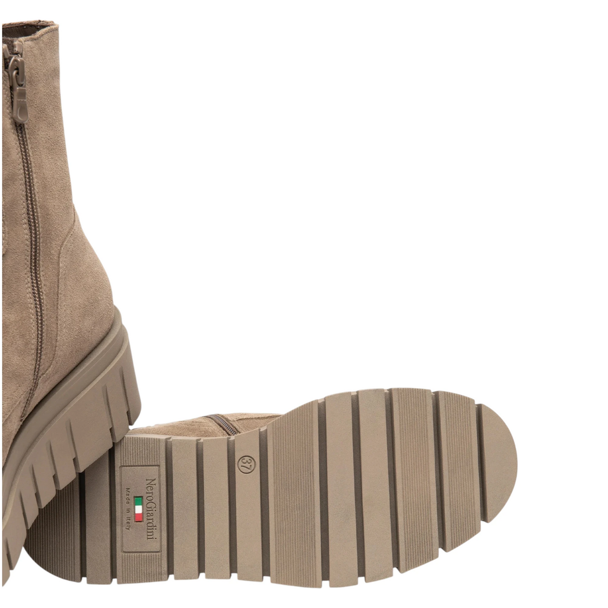 NeroGiardini Stivali Combat Boots Anfibio Para alta donna in suede
