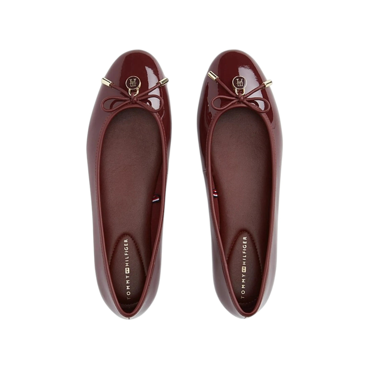 Tommy Hilfiger Ballerine in pelle verniciata con charm FW0FW09481XUT