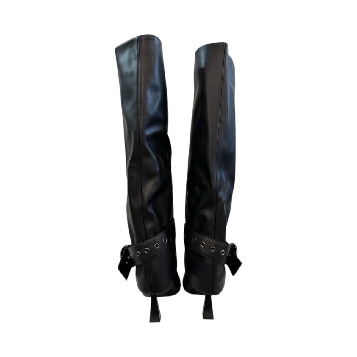Stivale Lungo 4US Paciotti Nero in Ecopelle con Tacco a Rocchetto 7 cm e Cinturino