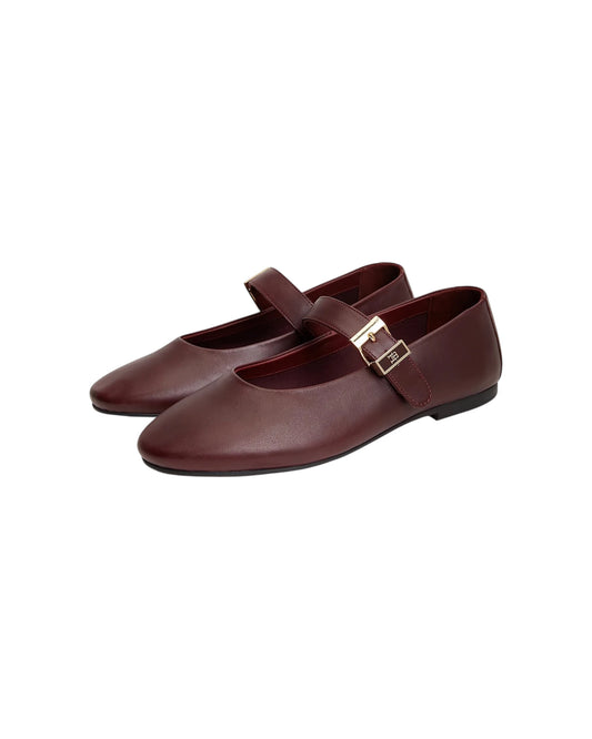 Ballerine Mary Jane in pelle con cinturino