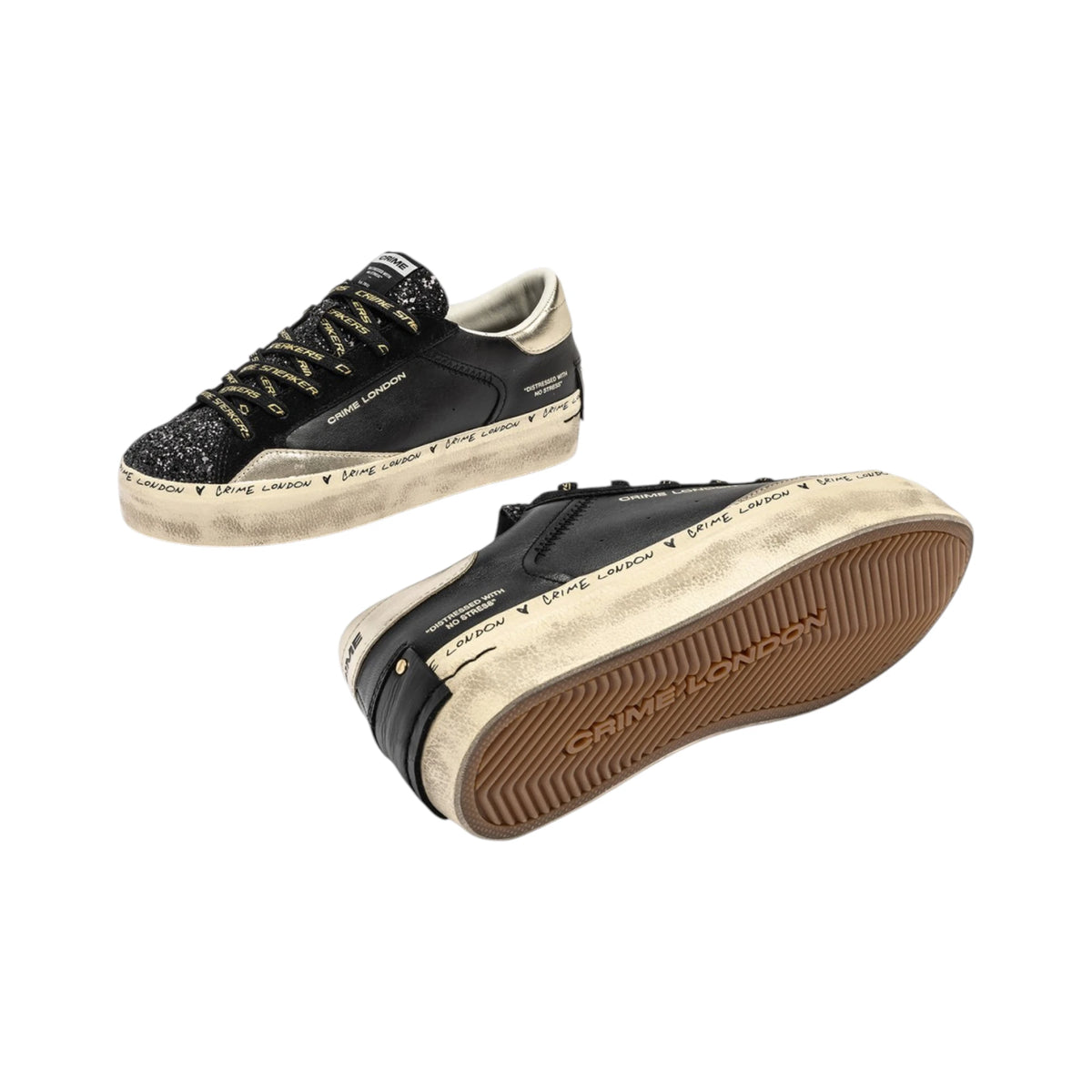 Crime London Sneakers DISTRESSED PLATFORM BLACK DUSK