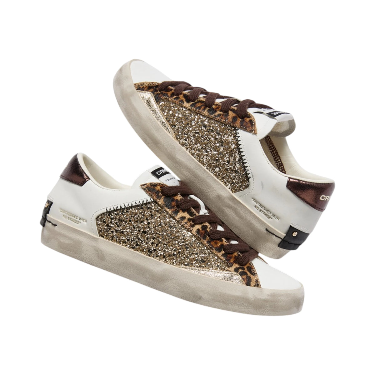 Crime London Sneakers DISTRESSED LEOPARD STARDUST