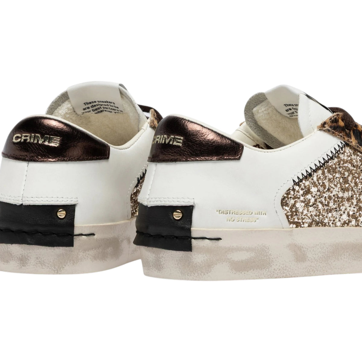 Crime London Sneakers DISTRESSED LEOPARD STARDUST