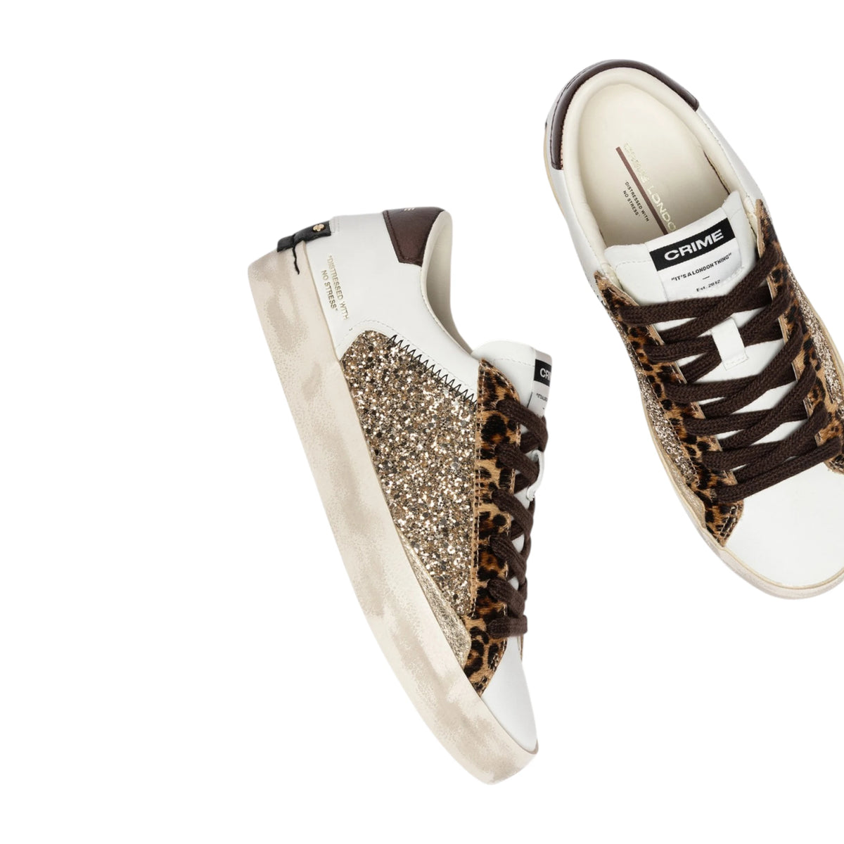 Crime London Sneakers DISTRESSED LEOPARD STARDUST