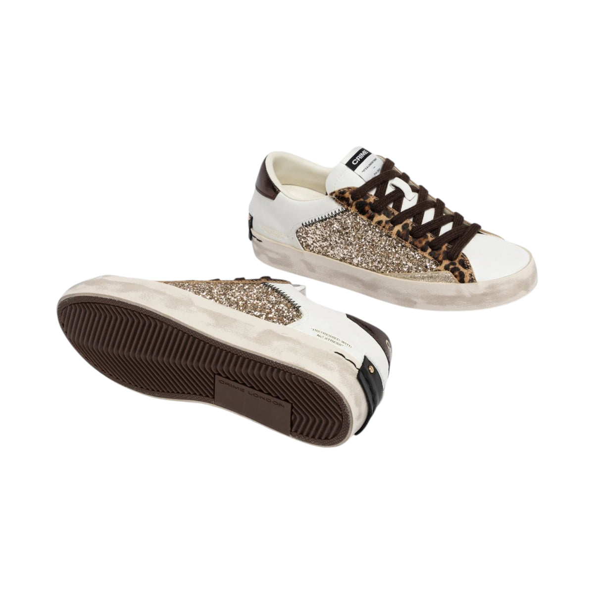 Crime London Sneakers DISTRESSED LEOPARD STARDUST