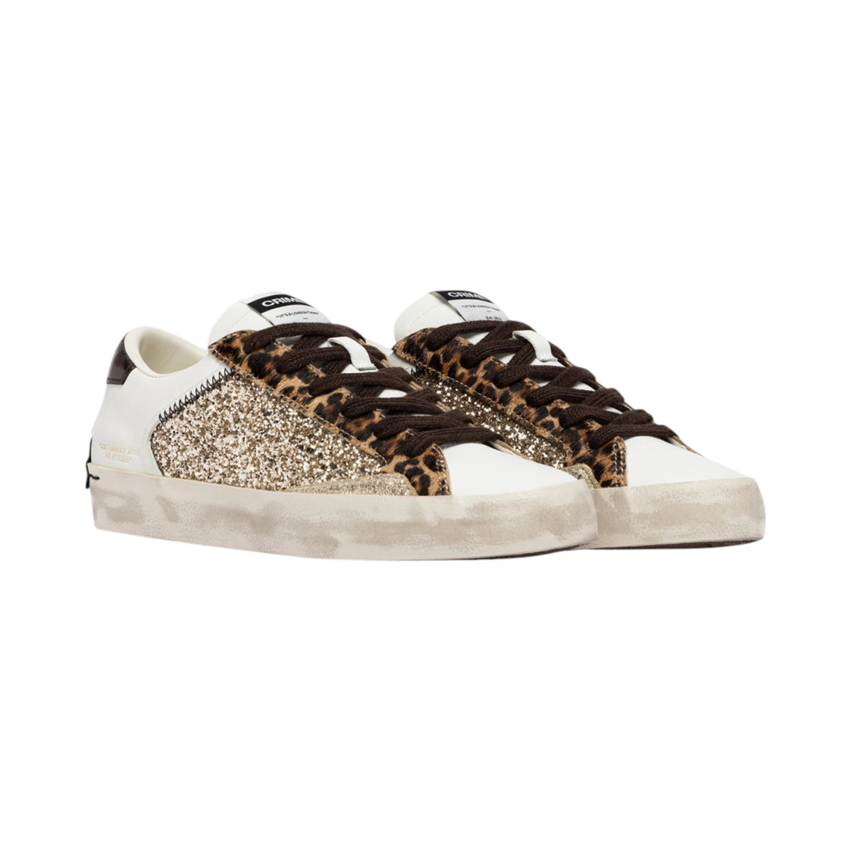 Crime London Sneakers DISTRESSED LEOPARD STARDUST