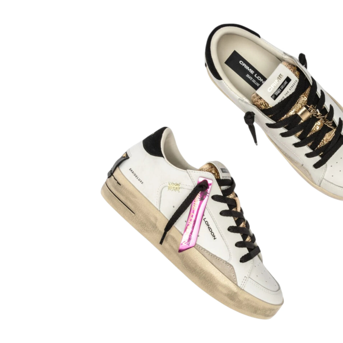 Crime London Sneakers Sk8 Deluxe Wedge Satin Spell