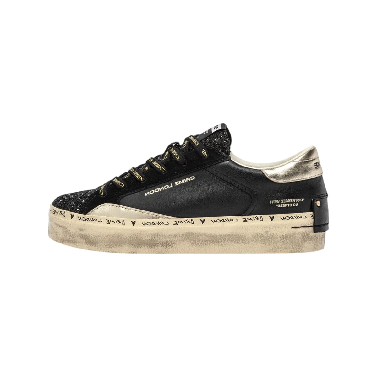 Crime London Sneakers DISTRESSED PLATFORM BLACK DUSK