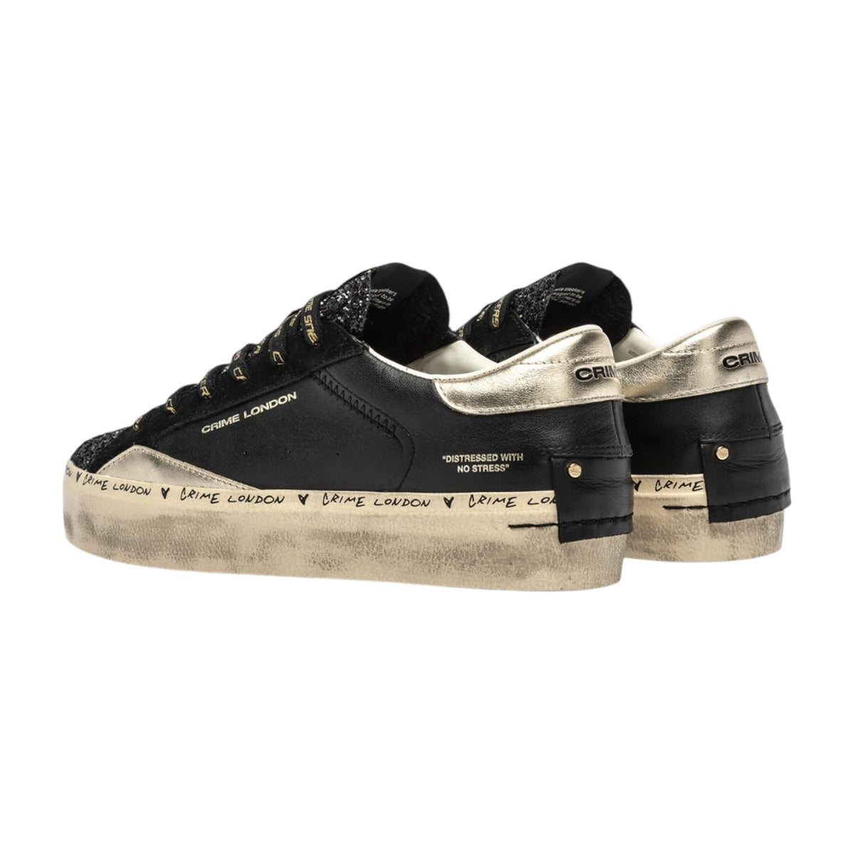 Crime London Sneakers DISTRESSED PLATFORM BLACK DUSK