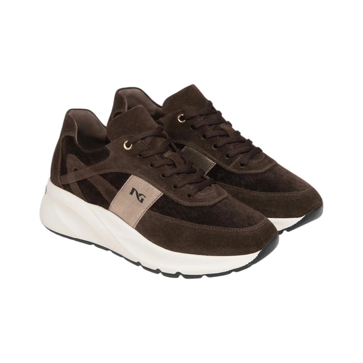 NeroGiardini Sneakers Donna in Suede, Materiale Tecnico e Pelle