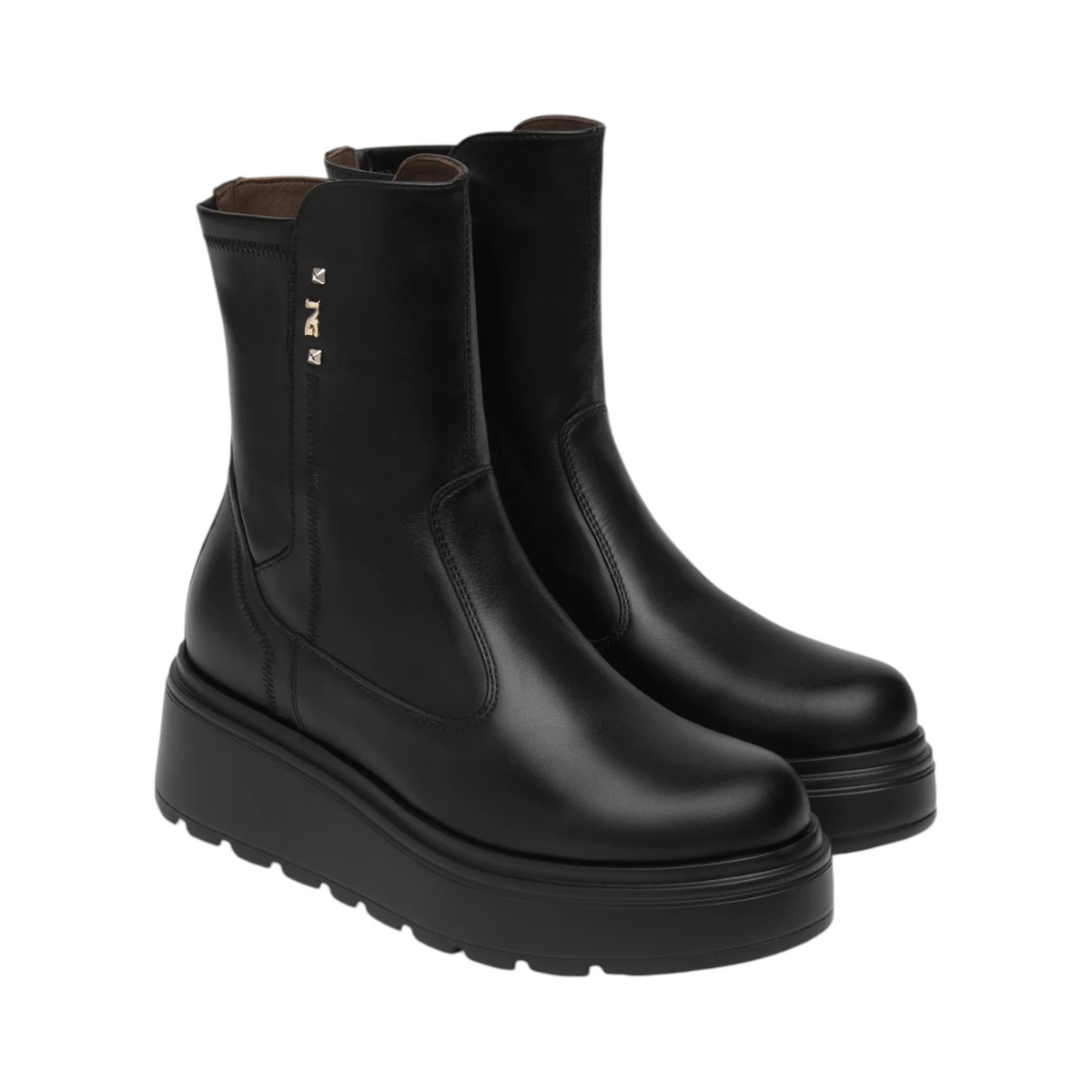 NeroGiardini Stivaletti da donna in pelle e tessuto tecnico Beatles Boots