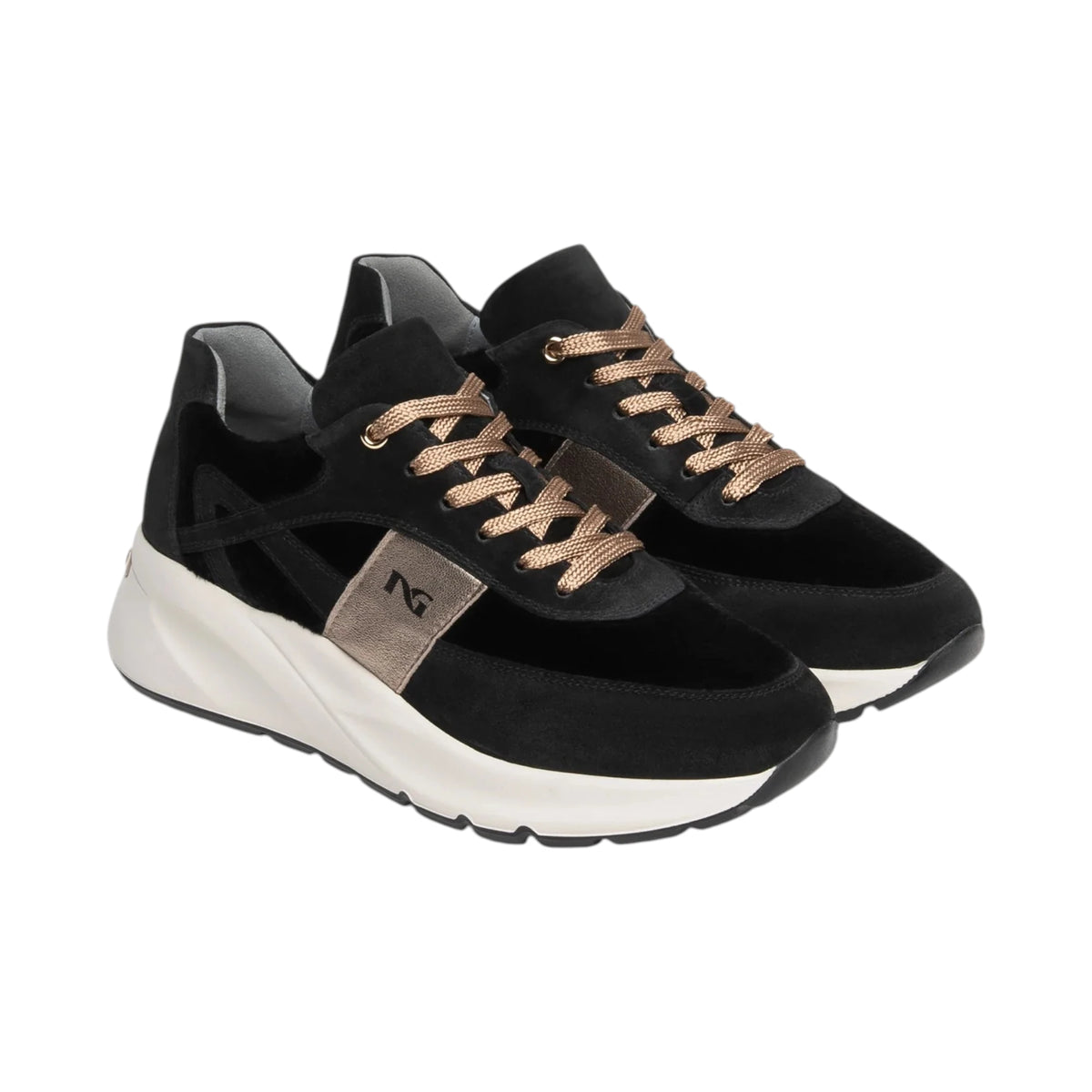 NeroGiardini Sneakers Donna in Suede, Materiale Tecnico e Pelle