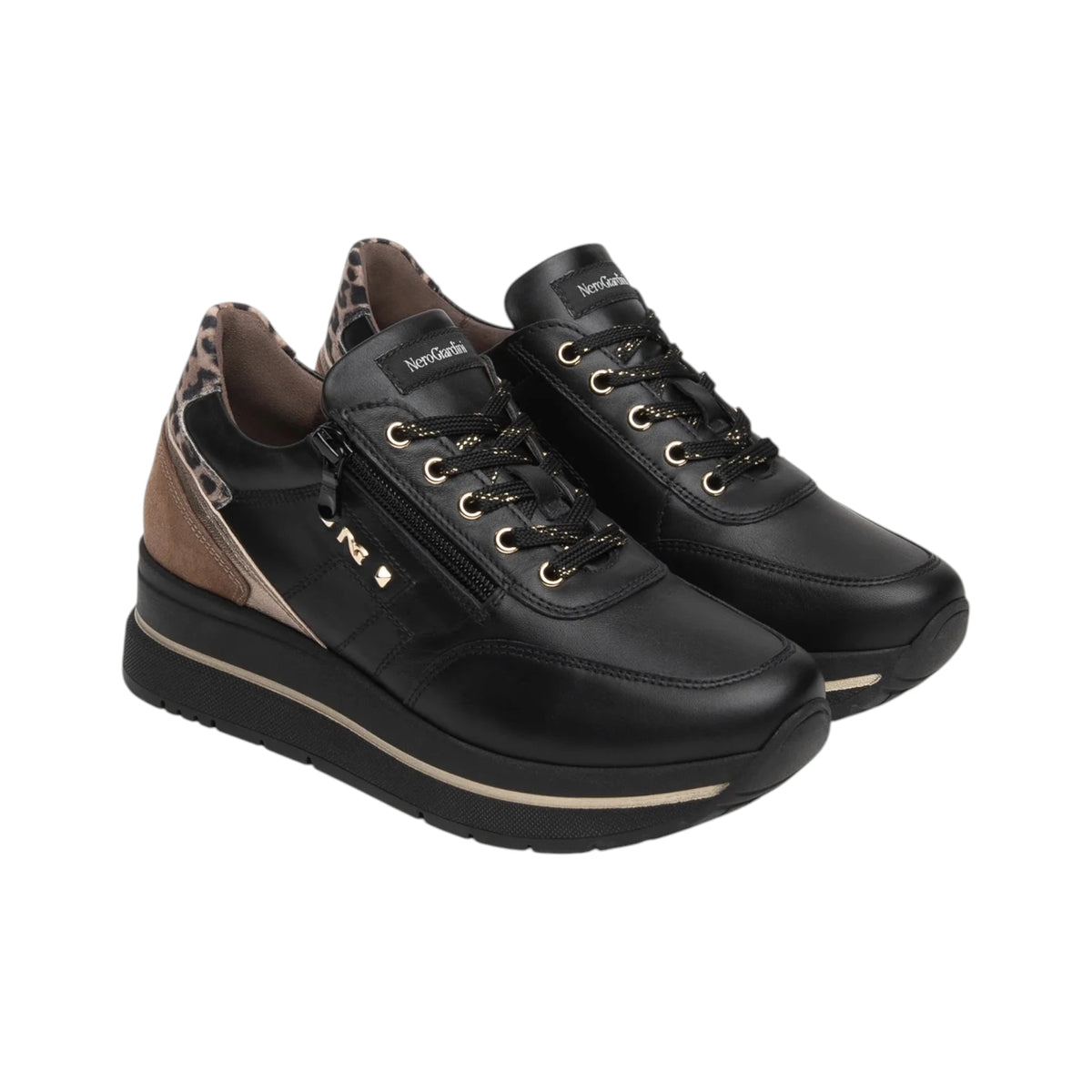 NeroGiardini Sneakers da donna in pelle e tessuto tecnico